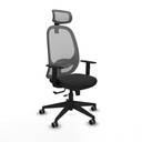 Cilanco traslack malla gris similpiel negro brazos 1D base piramidal cabecero 2D ruedas 65mm engomadas