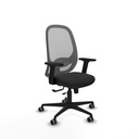 Cilanco traslack malla gris similpiel negro brazos 2D base nailon ruedas 65mm engomadas