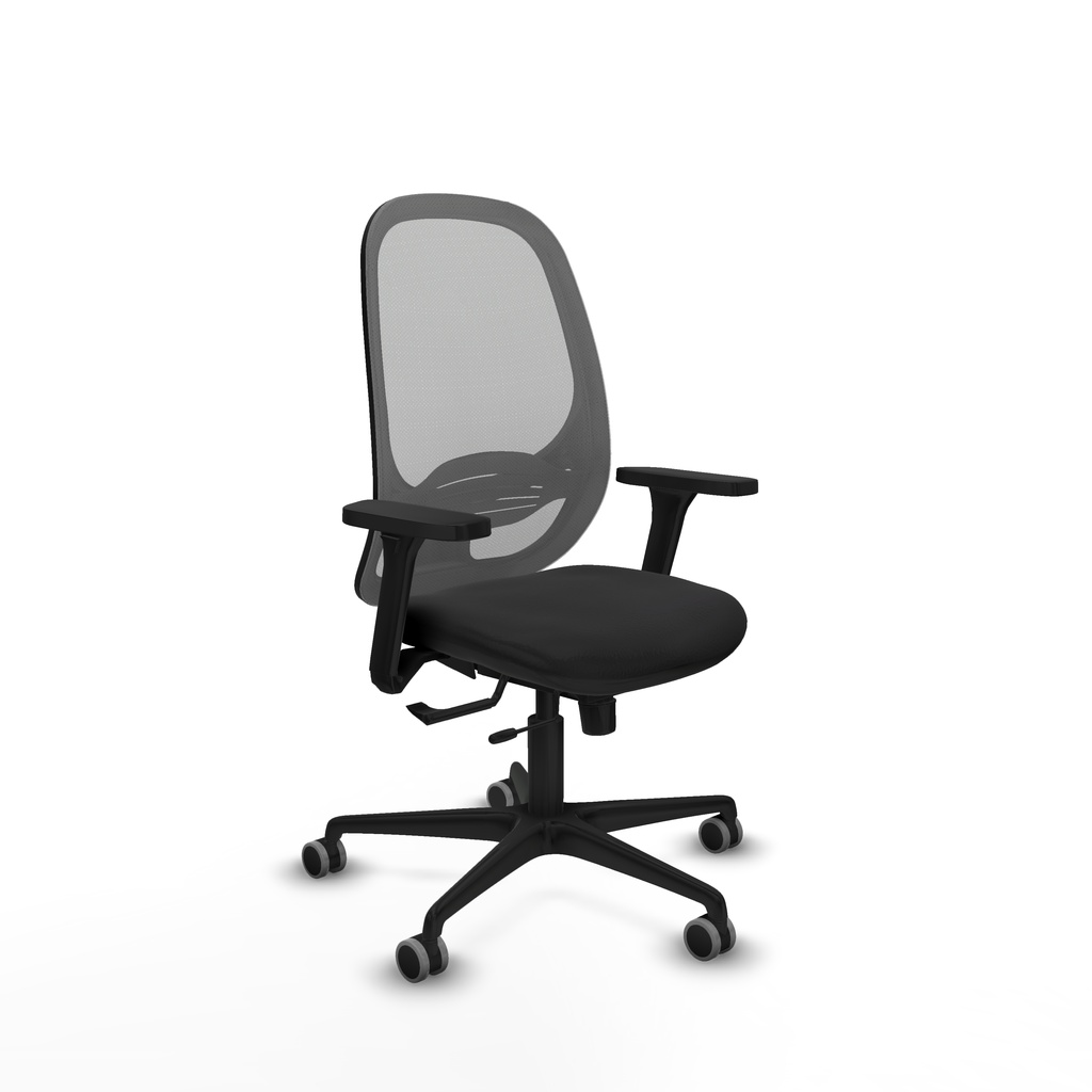 Cilanco traslack malla gris similpiel negro brazos 3D base nailon ruedas 65mm engomadas