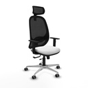 Cilanco traslack malla negra bali blanco brazos 1D base aluminio cabecero 2D ruedas 65mm engomadas