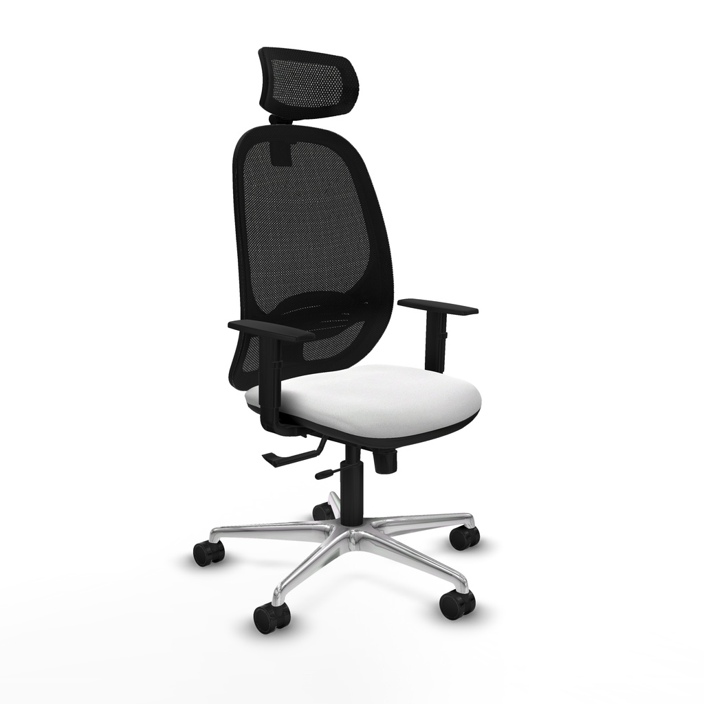 Cilanco traslack malla negra bali blanco brazos 1D base aluminio cabecero 2D ruedas 65mm nailon