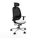 Cilanco traslack malla negra bali blanco brazos 1D base aluminio cabecero 2D ruedas 65mm nailon