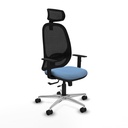 Cilanco traslack malla negra bali azul cielo brazos 1D base aluminio cabecero 2D ruedas 65mm nailon