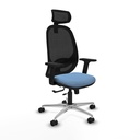 Cilanco traslack malla negra bali azul cielo brazos 2D base aluminio cabecero 2D ruedas 65mm nailon