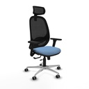 Cilanco traslack malla negra bali azul cielo brazos 3D base aluminio cabecero 2D ruedas 65mm engomadas