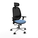 Cilanco traslack malla negra bali azul cielo brazos 3D base aluminio cabecero 2D ruedas 65mm nailon