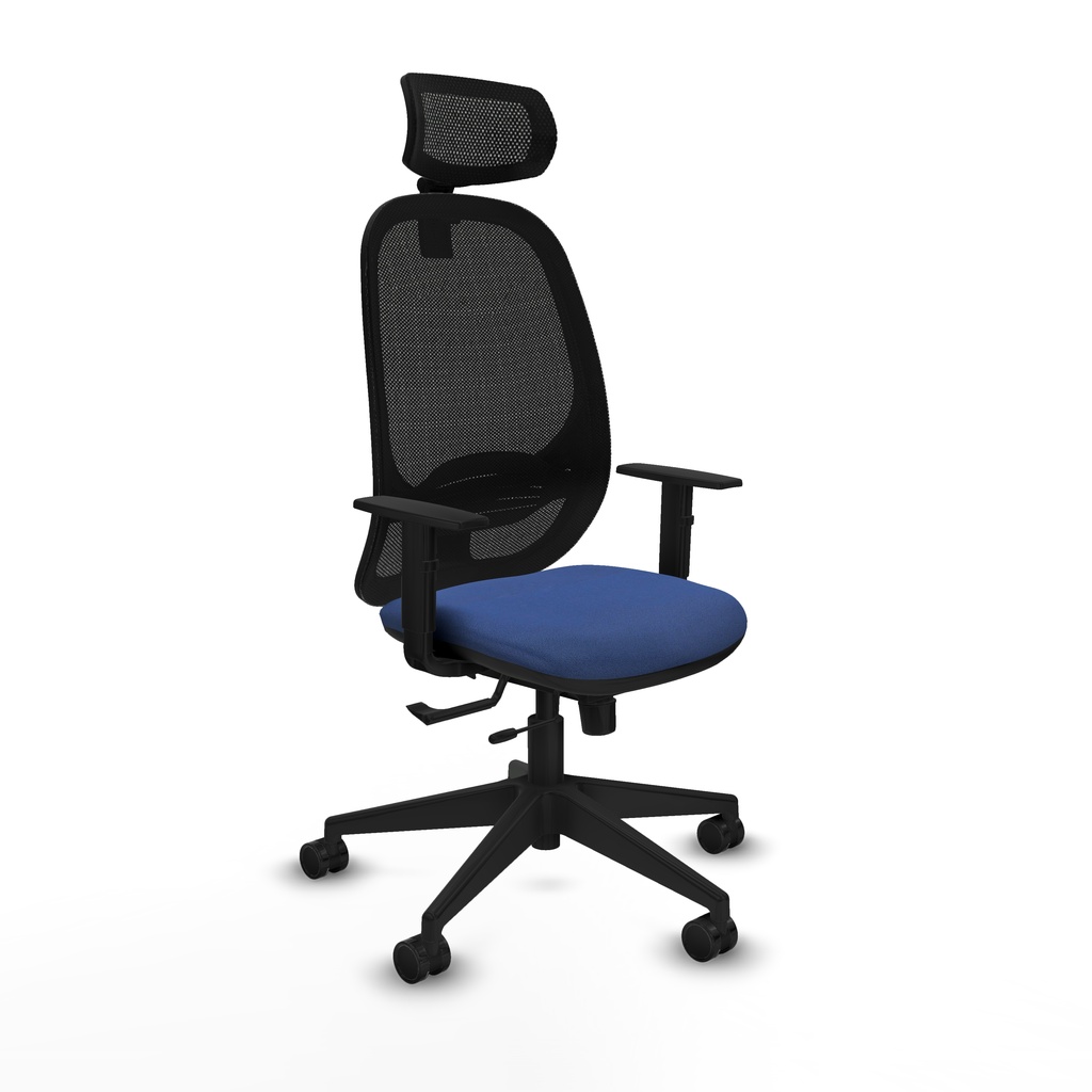 Cilanco traslack malla negra bali azul marino brazos 1D base piramidal cabecero 2D ruedas 65mm nailon