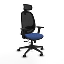 Cilanco traslack malla negra bali azul marino brazos 2D base piramidal cabecero 2D ruedas 65mm nailon