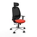 Cilanco traslack malla negra bali naranja oscuro brazos 1D base aluminio cabecero 2D ruedas 65mm nailon