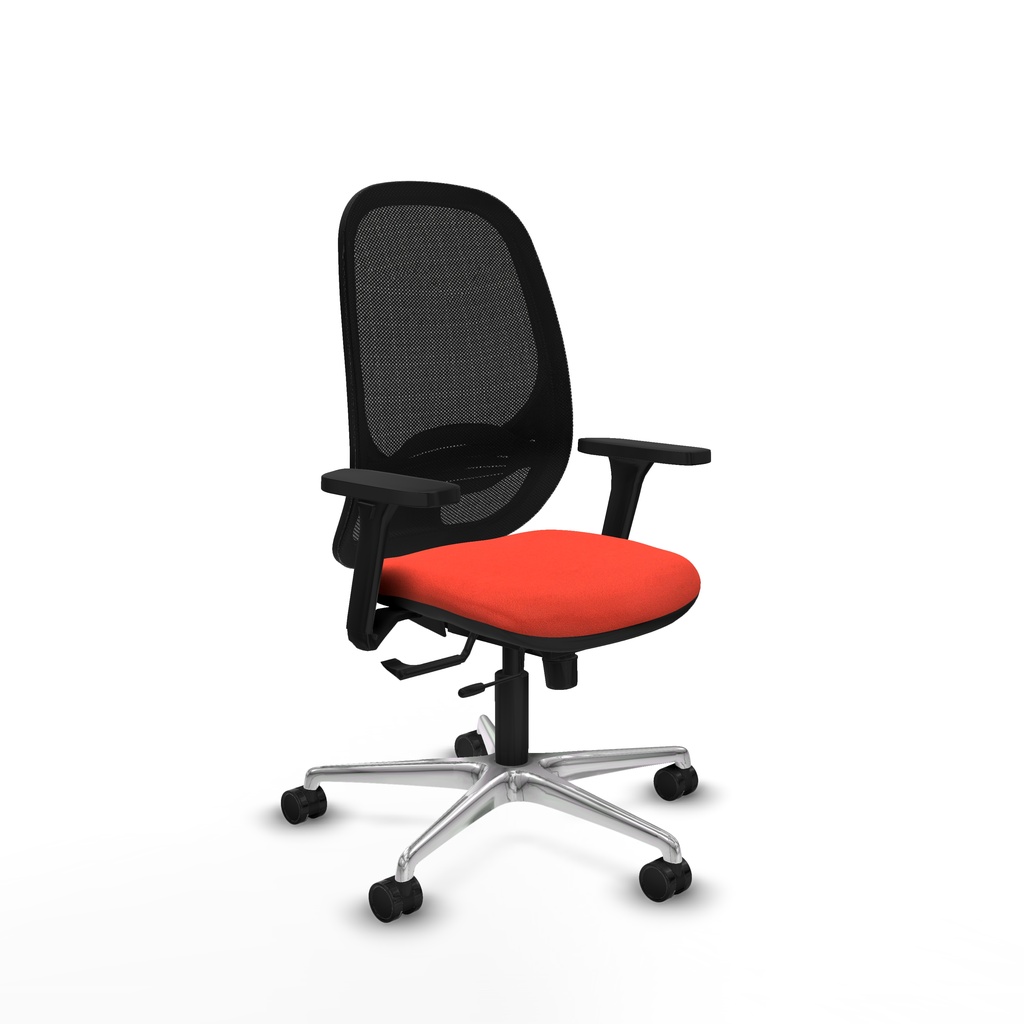 Cilanco traslack malla negra bali naranja oscuro brazos 3D base aluminio ruedas 65mm nailon