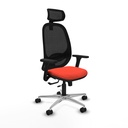 Cilanco traslack malla negra bali naranja oscuro brazos 3D base aluminio cabecero 2D ruedas 65mm nailon