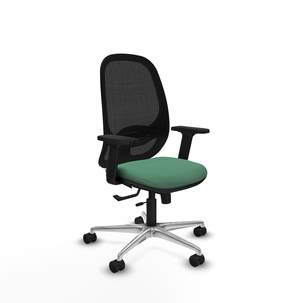 Cilanco traslack malla negra bali verde esmeralda brazos 2D base aluminio ruedas 65mm nailon