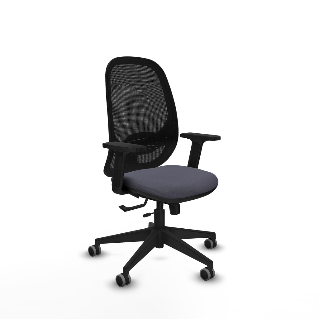 Cilanco traslack malla negra bali gris oscuro brazos 2D base piramidal ruedas 65mm engomadas