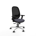 Cilanco traslack malla negra bali gris oscuro brazos 2D base aluminio ruedas 65mm engomadas