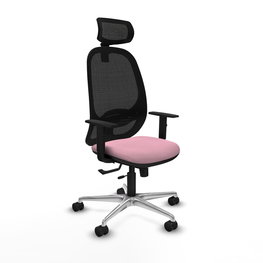 Cilanco traslack malla negra bali rosa brazos 1D base aluminio cabecero 2D ruedas 65mm nailon