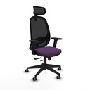 Cilanco traslack malla negra bali morado brazos 2D base piramidal cabecero 2D ruedas 65mm engomadas