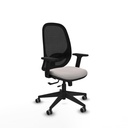 Cilanco traslack malla negra similpiel blanco brazos 2D base piramidal ruedas 65mm engomadas