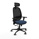 Cilanco traslack malla negra similpiel azul marino brazos 3D base nailon cabecero 2D ruedas 65mm engomadas