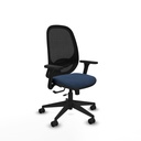Cilanco traslack malla negra similpiel azul marino brazos 3D base piramidal ruedas 65mm nailon