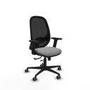 Cilanco traslack malla negra similpiel gris brazos 2D base nailon ruedas 65mm engomadas