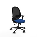 Cilanco traslack malla negra similpiel azul brazos 2D base nailon ruedas 65mm nailon