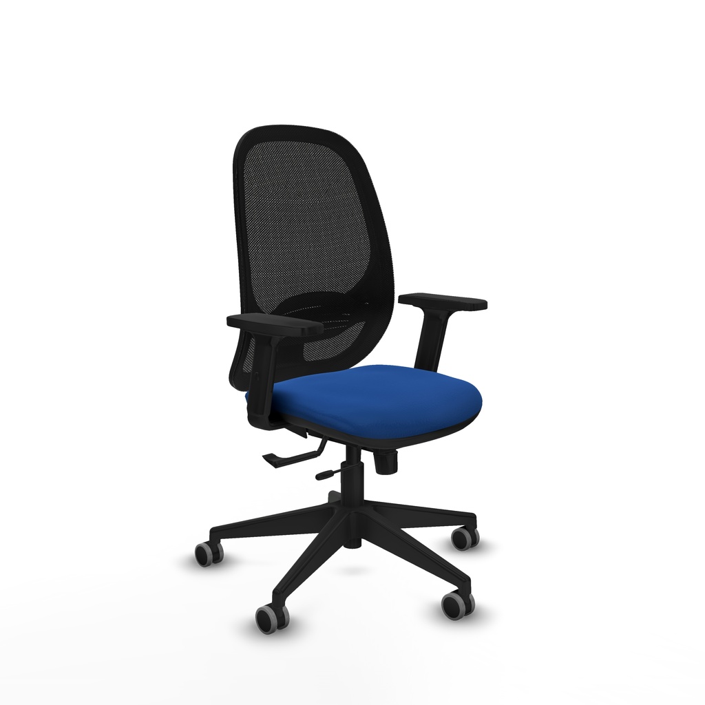 Cilanco traslack malla negra similpiel azul brazos 2D base piramidal ruedas 65mm engomadas