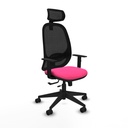 Cilanco traslack malla negra similpiel rosa brazos 1D base piramidal cabecero 2D ruedas 65mm nailon