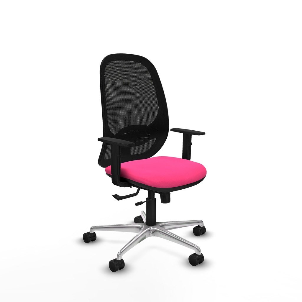 Cilanco traslack malla negra similpiel rosa brazos 1D base aluminio ruedas 65mm nailon
