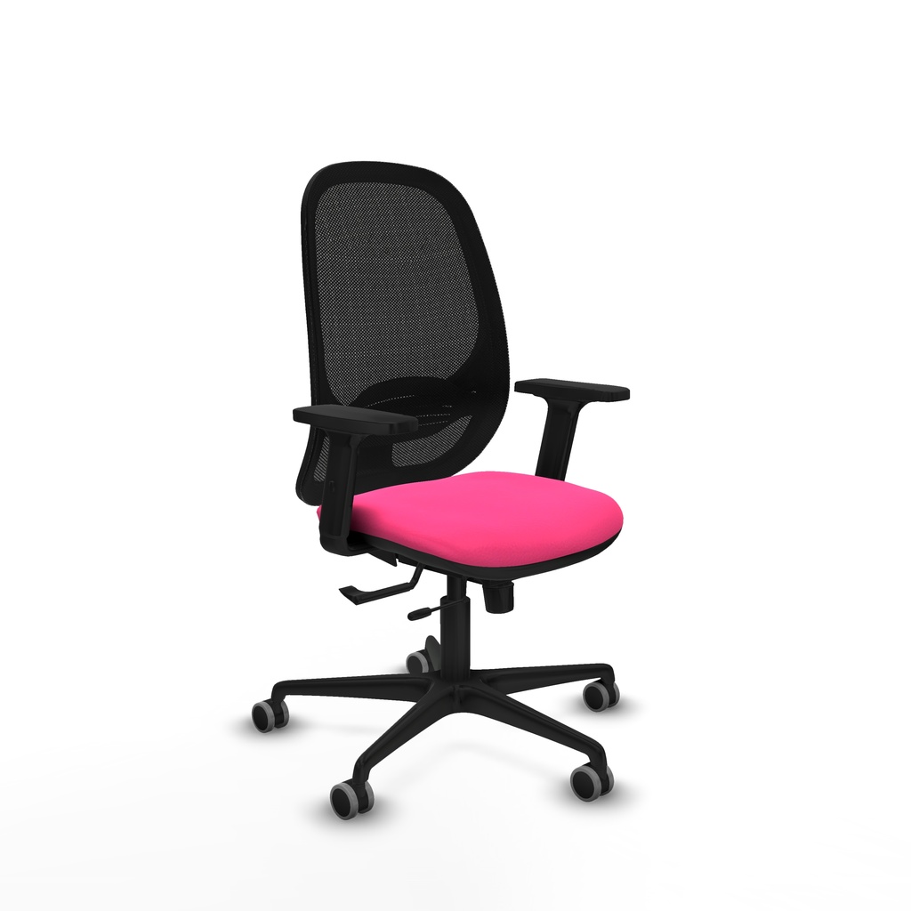 Cilanco traslack malla negra similpiel rosa brazos 2D base nailon ruedas 65mm engomadas
