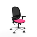 Cilanco traslack malla negra similpiel rosa brazos 3D base aluminio ruedas 65mm engomadas