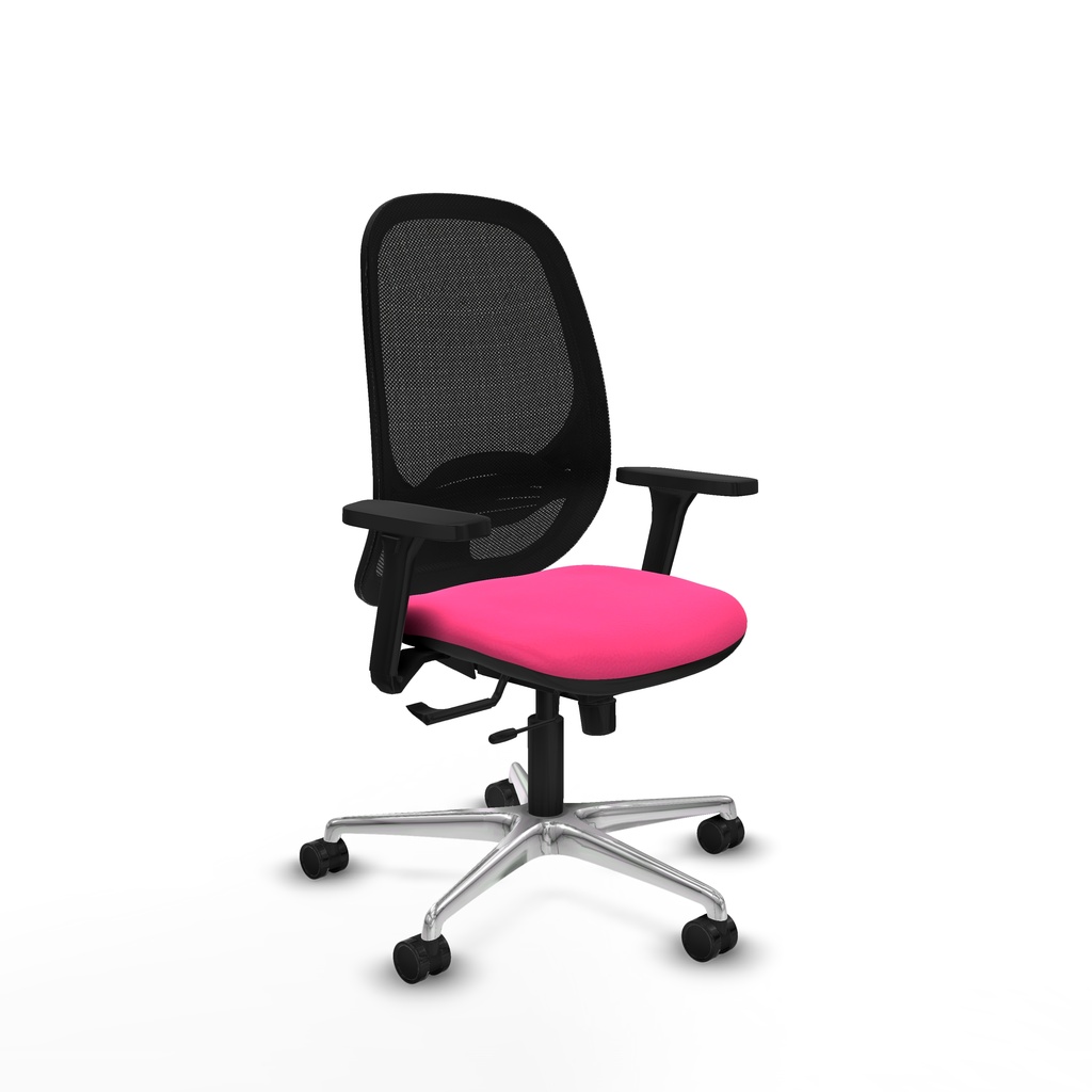 Cilanco traslack malla negra similpiel rosa brazos 3D base aluminio ruedas 65mm nailon