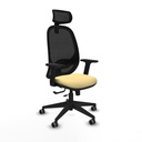 Cilanco traslack malla negra similpiel crema brazos 2D base piramidal cabecero 2D ruedas 65mm engomadas