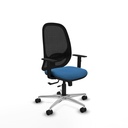 Cilanco traslack malla negra similpiel azul claro brazos 1D base aluminio ruedas 65mm nailon