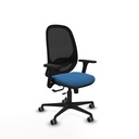 Cilanco traslack malla negra similpiel azul claro brazos 3D base nailon ruedas 65mm engomadas