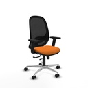 Cilanco traslack malla negra similpiel naranja brazos 2D base aluminio ruedas 65mm nailon
