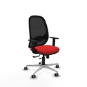 Cilanco traslack malla negra similpiel rojo brazos 1D base aluminio ruedas 65mm engomadas