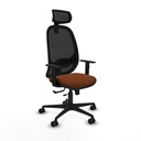 Cilanco traslack malla negra similpiel marrón brazos 1D base nailon cabecero 2D ruedas 65mm nailon