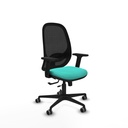 Cilanco traslack malla negra similpiel turquesa brazos 2D base nailon ruedas 65mm engomadas