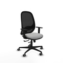 Cilanco traslack malla negra similpiel gris claro brazos 1D base nailon ruedas 65mm engomadas