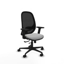 Cilanco traslack malla negra similpiel gris claro brazos 2D base nailon ruedas 65mm nailon