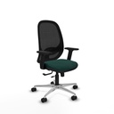 Cilanco traslack malla negra similpiel verde botella brazos 2D base aluminio ruedas 65mm nailon