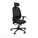 Cilanco traslack malla negra similpiel negro brazos 3D base nailon cabecero 2D ruedas 65mm engomadas