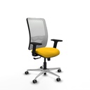 Zulema sincro malla blanca bali amarillo brazos 2D base aluminio  ruedas 65mm engomadas