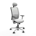 Zulema sincro malla blanca bali blanco brazos blancos base aluminio cabecero fijo ruedas 65mm engomadas