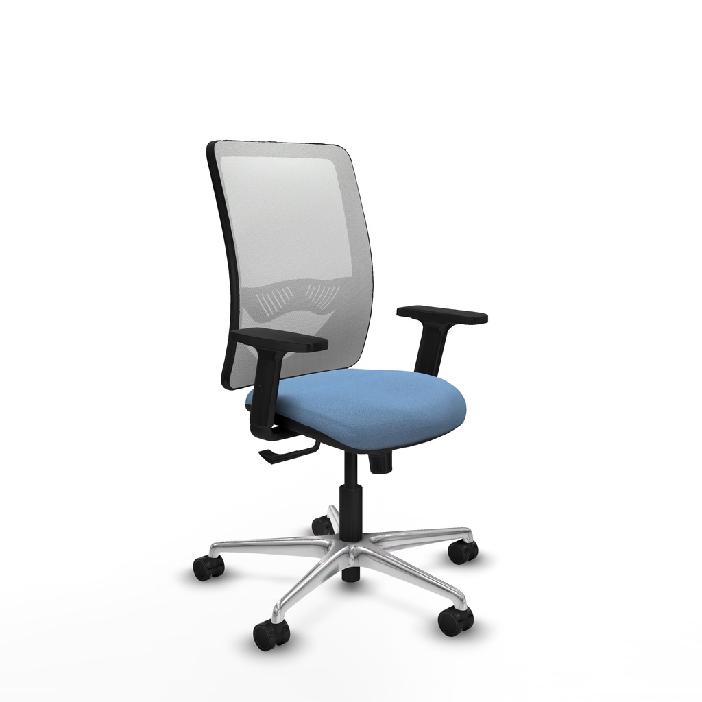 Zulema sincro malla blanca bali azul cielo brazos 2D base aluminio  ruedas 65mm nailon