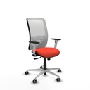 Zulema sincro malla blanca bali naranja oscuro brazos blancos base aluminio  ruedas 65mm engomadas