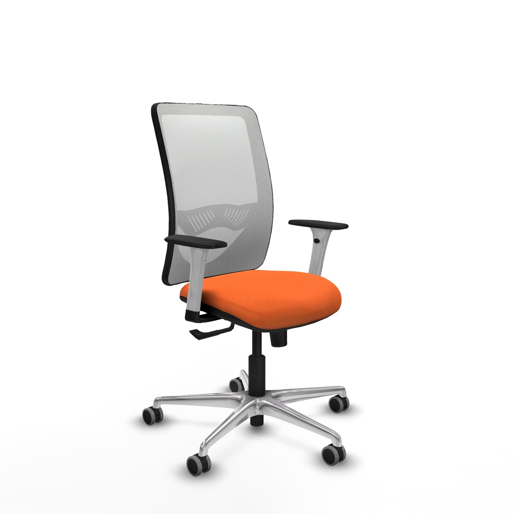 Zulema sincro malla blanca bali naranja brazos blancos base aluminio  ruedas 65mm engomadas