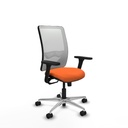 Zulema sincro malla blanca bali naranja brazos 3D base aluminio  ruedas 65mm nailon