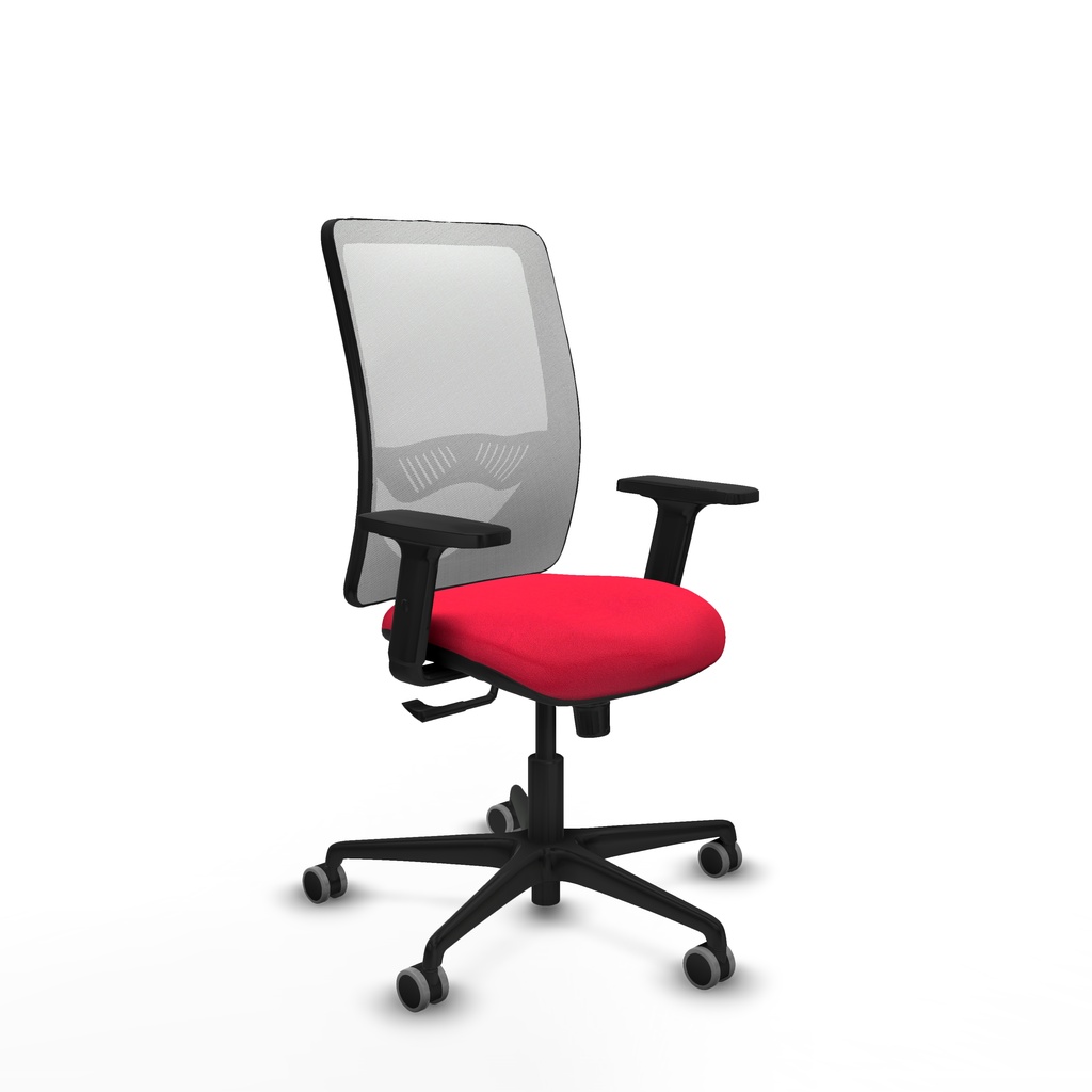 Zulema sincro malla blanca bali rojo brazos 2D base nailon  ruedas 65mm engomadas