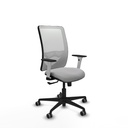 Zulema sincro malla blanca bali gris claro brazos blancos base nailon  ruedas 65mm engomadas